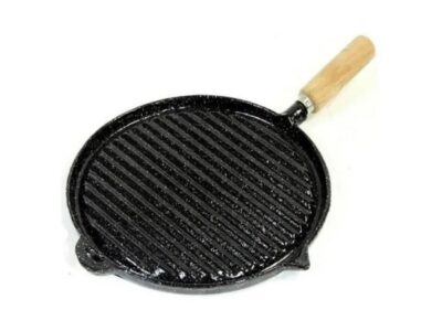 Plancha de hierro para bife N°3 rayada enlozada