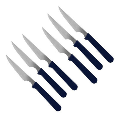 Cuchillo Asado m/plastico negro x 1 unid