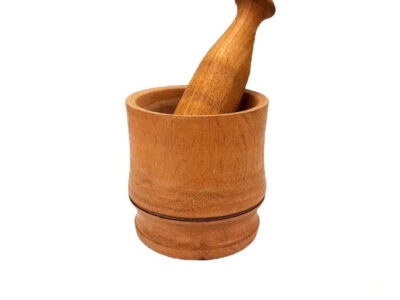 Mortero 9 x 7,5 cm con masa lustrado Algarrobo chico
