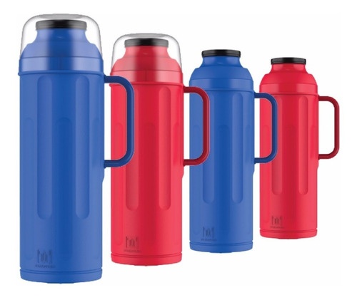 Termo Personal Azul-Rojo c/pico matero 1lt - Imagen 3