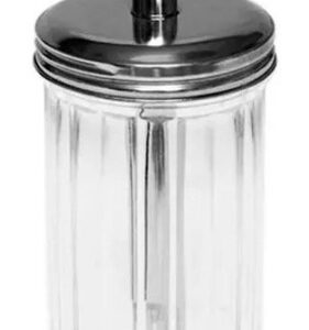 Azucarera vidrio tapa acero y dosificador