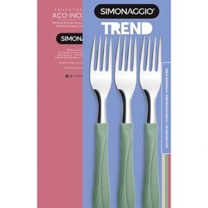 Tenedor de mesa x 3 mango celeste