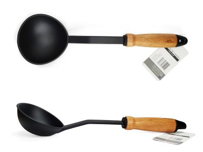 Cucharon para teflón mango maderta