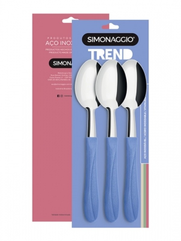 Cuchara de mesa x 3 mango celeste