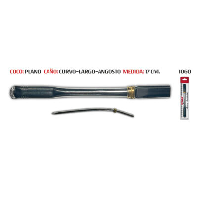 Bombilla Acero Inox Plana pico curvo 17 cm