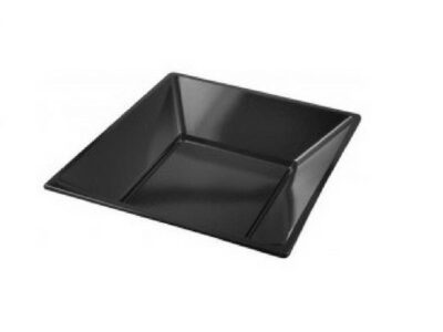 Plato Hondo Cuadrado 21 cm Negro Oxford