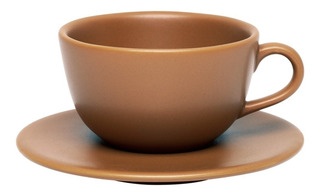 Taza de té 220 cc c/plato Unni Avela Terracota