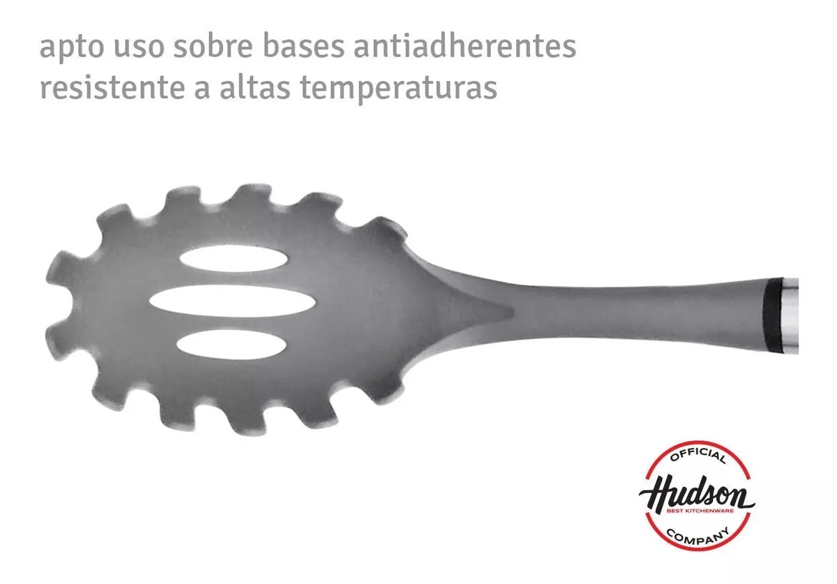 Cuchara pastas de nylon gris c/mango acero inox - Imagen 5