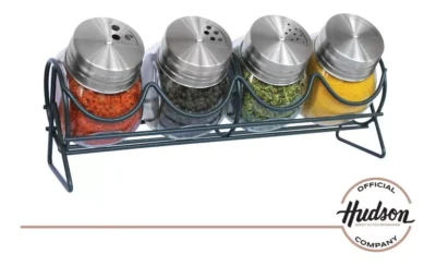 Set x 5 pzas especieros de vidrio c/tapa acero inox - Imagen 7