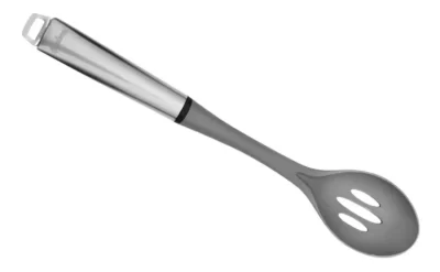 Cuchara calada de nylon gris c/mango acero inox - Imagen 6