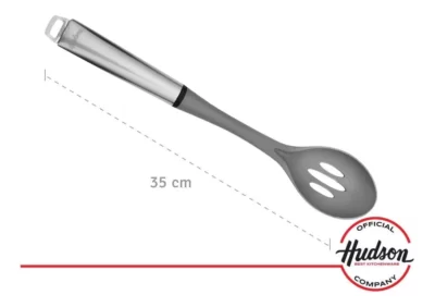 Cuchara calada de nylon gris c/mango acero inox - Imagen 5