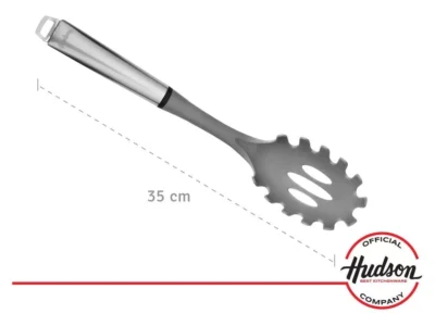 Cuchara pastas de nylon gris c/mango acero inox