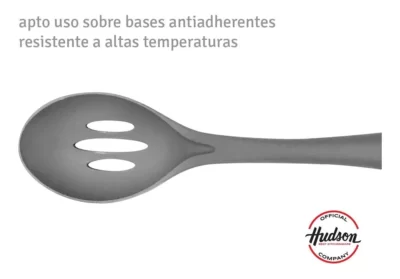 Cuchara calada de nylon gris c/mango acero inox - Imagen 4