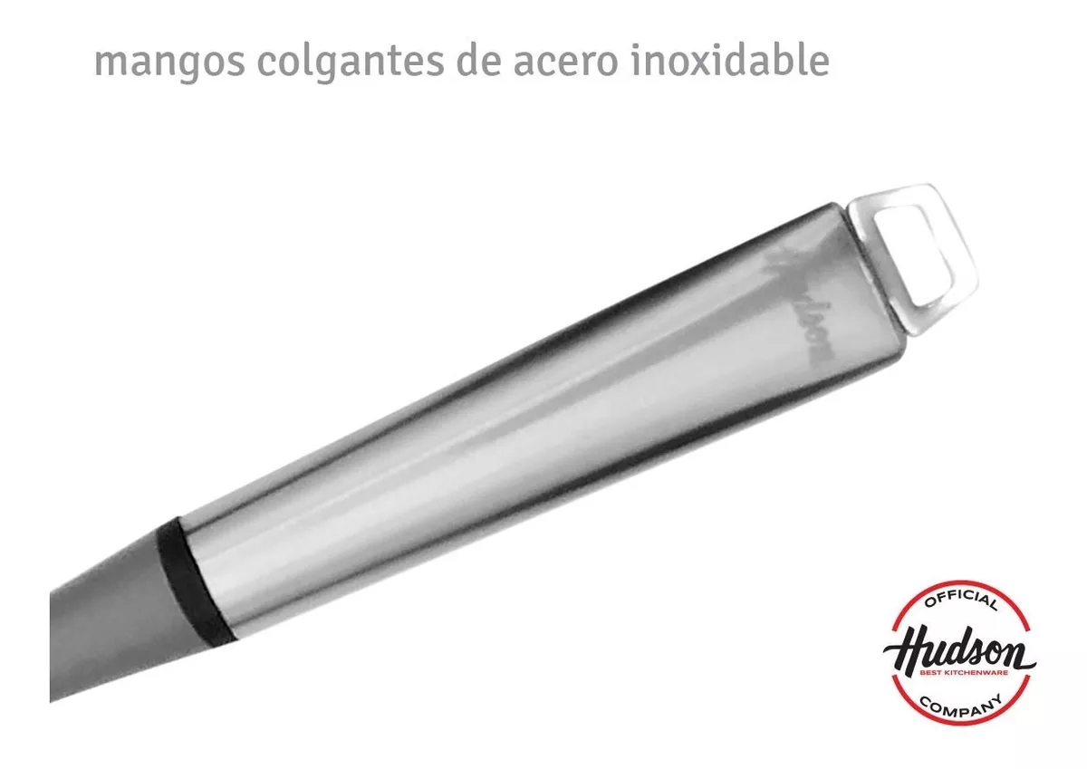 Espatula calada de nylon gris c/mango acero inox - Imagen 4