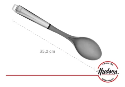 Cuchara de nylon gris c/mango acero inox