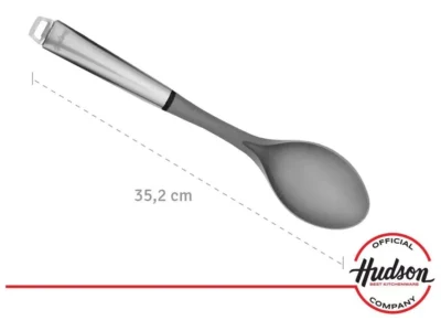 Cuchara de nylon gris c/mango acero inox