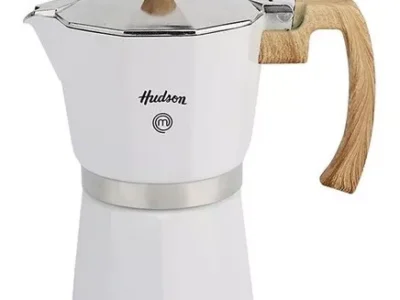Cafetera aluminio Blanca Tipo Italiana 9 tazas a inducción