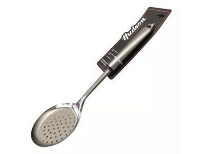 Espumadera de nylon gris c/mango acero inox