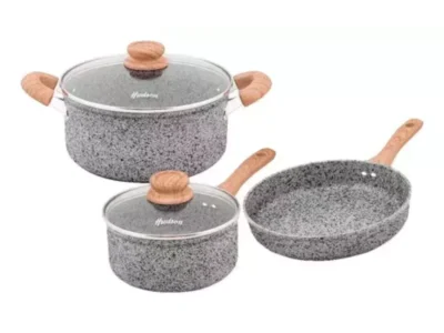 Batería de aluminio 5 pzas Forjado Stone Granito