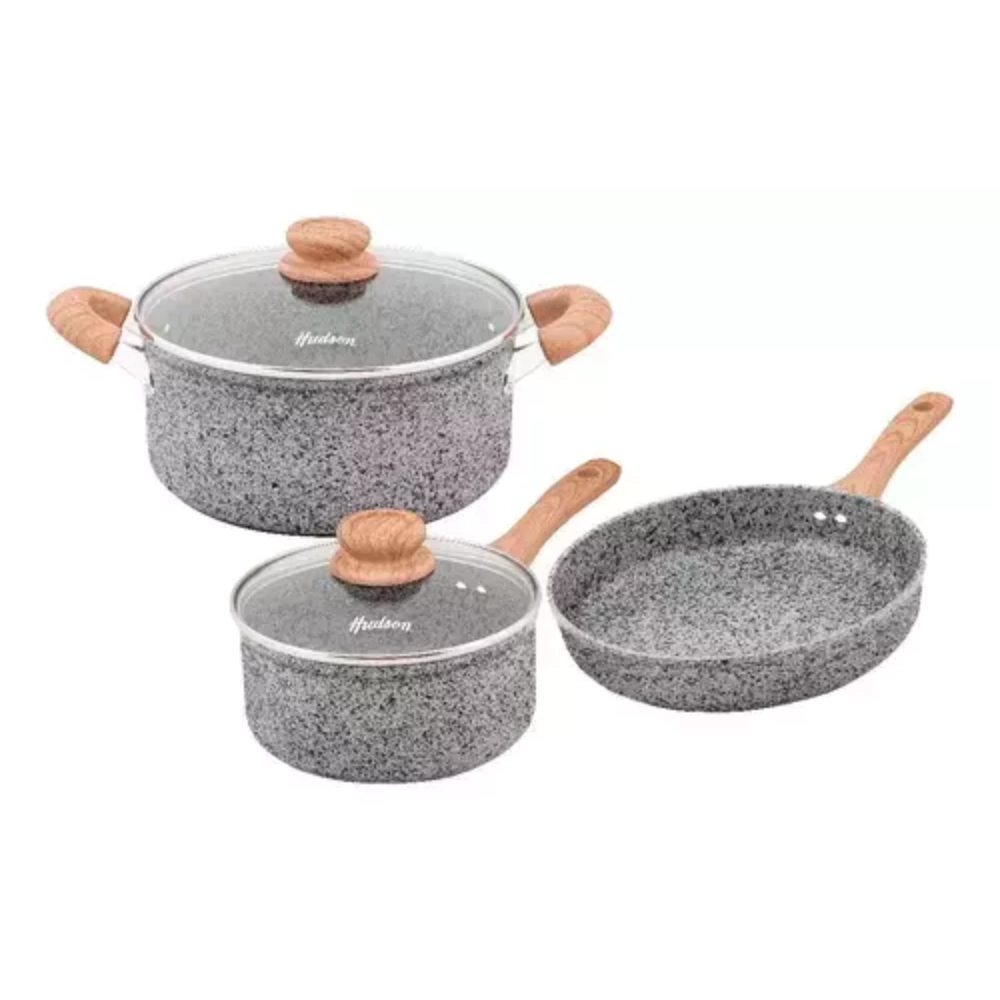 Batería de aluminio 5 pzas Forjado Stone Granito